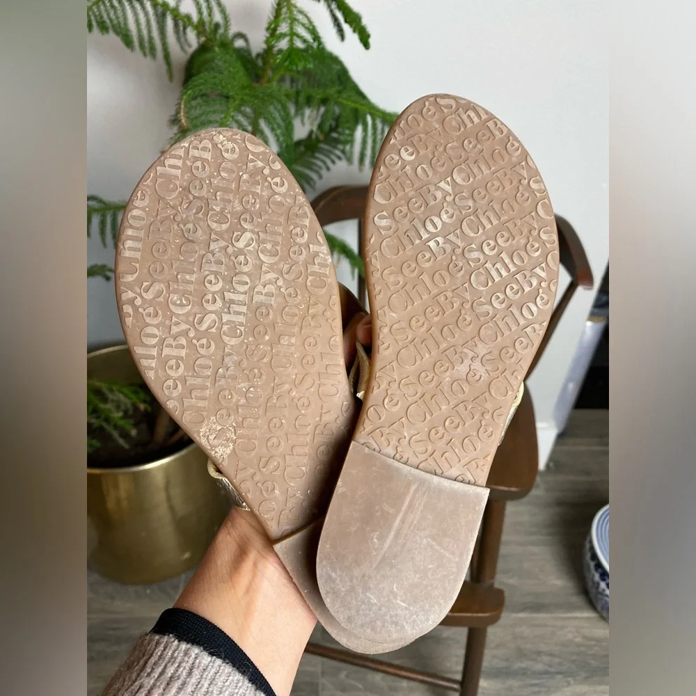 Womens See by Chloé Hana Leather Sandals Size 36 Made in Spain